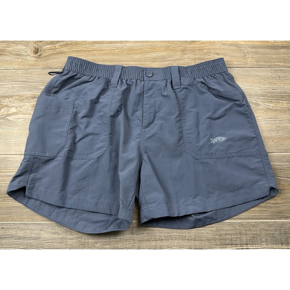AFTCO Womens Fishing Shorts Greyish Blue 10 Nylon Quick Dry 5"  Utility Camp